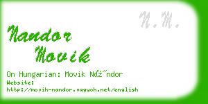 nandor movik business card